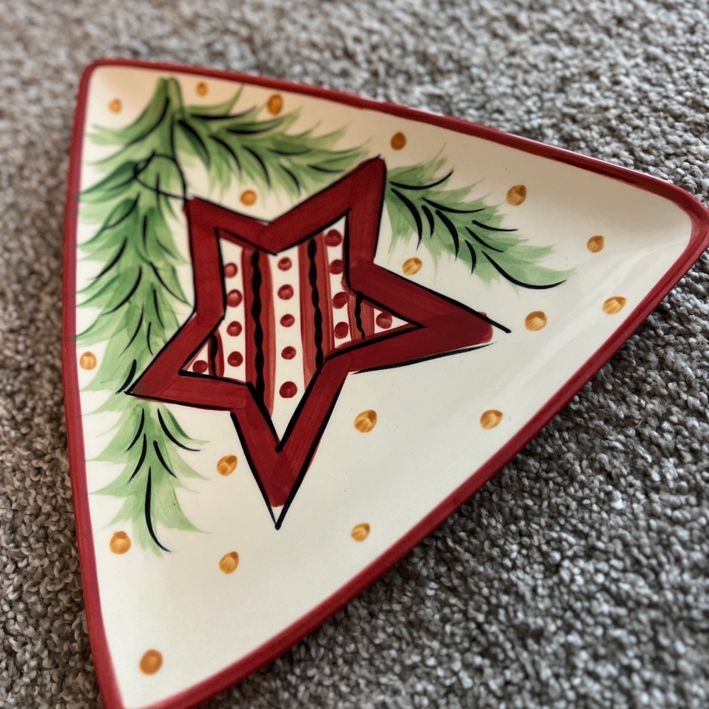 RARE Gail Pittman Star Ornament Holiday Salad Plate